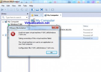 VMware workstation VM ownership error